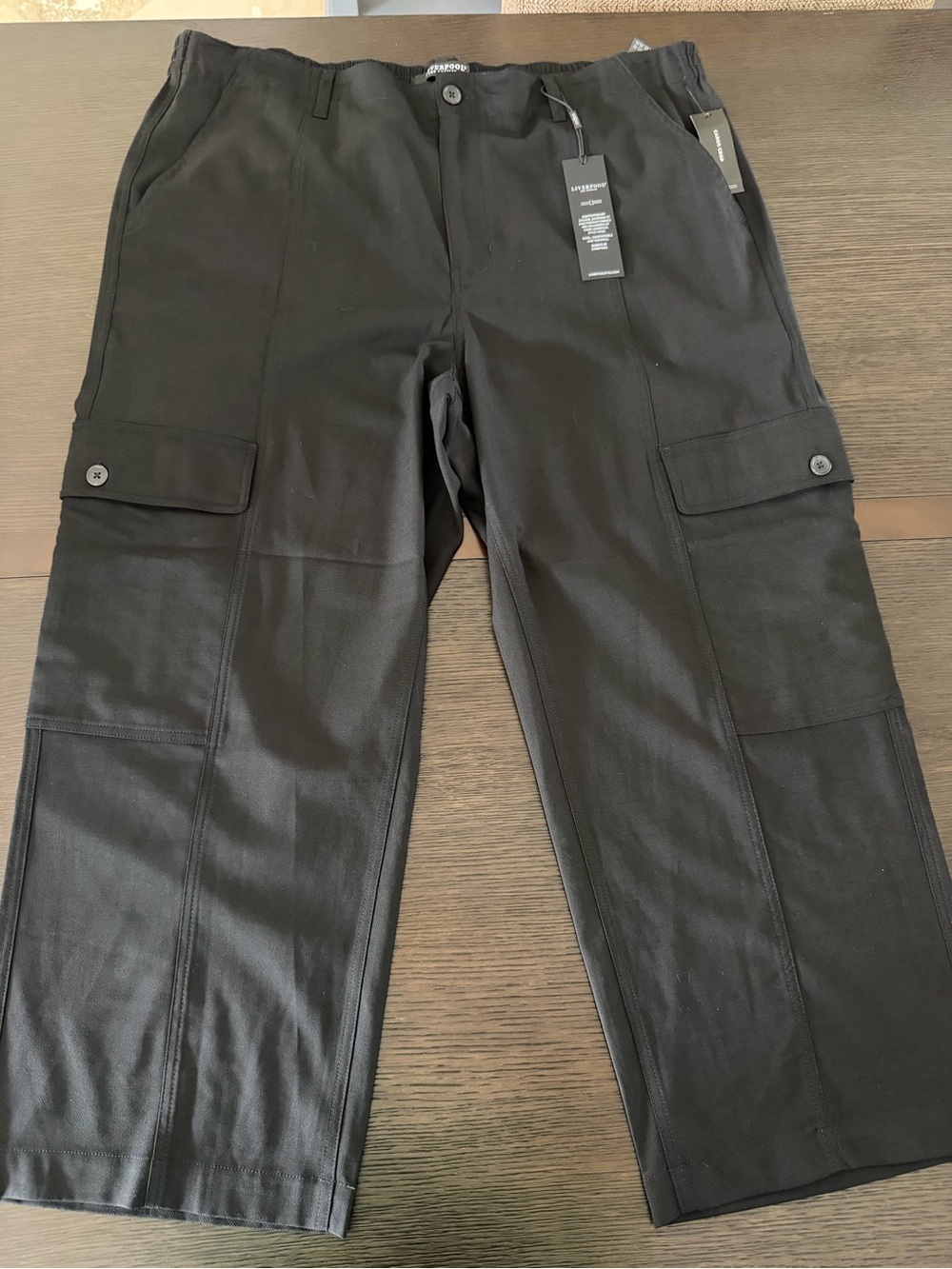 Liverpool Cargo Crop Pant with Elastic Waist
